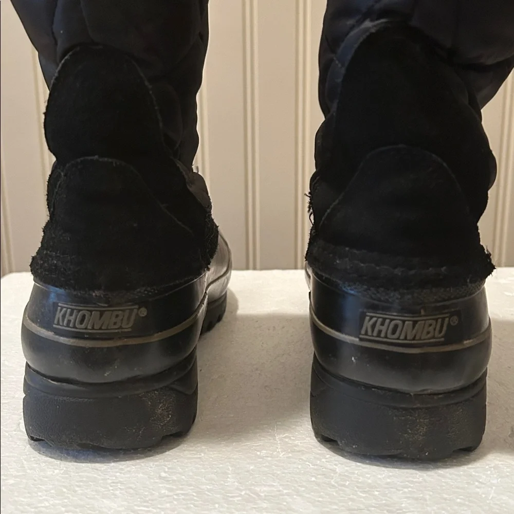 KHOMBU Comm faux fur lined ZipUp quilted suede trim rubber Winter Snow Boots 7